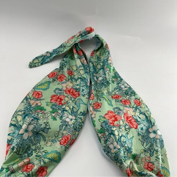 Victoria’s Secret Wrap Criss Cross One Piece Sexy Green Floral Swimsuit Women’s - Picture 4 of 10